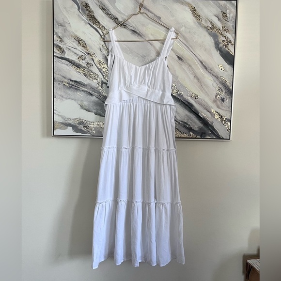 Trixxi Dresses & Skirts - Trixxi White MIDI Dress L coastal girl Cottagecore resort wear $66 Tag Romantic